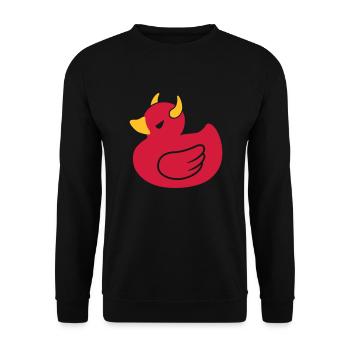 Devil Ducky - Unisex Sweatshirt - black - Front - Alina (178cm) & Michal (187cm)