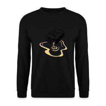 kanister_laeuft_aus_1_angep - Unisex Pullover - Schwarz - Vorne - Alina (178cm) & Michal (187cm)