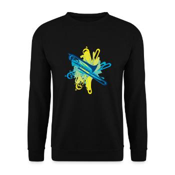 Posaune colorsplash blues - Unisex Pullover - Schwarz - Vorne - Alina (178cm) & Michal (187cm)