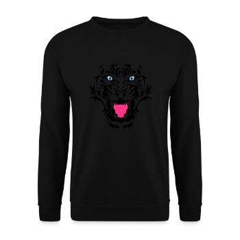 Tiger Face 3 - Unisex Pullover - Schwarz - Vorne - Alina (178cm) & Michal (187cm)