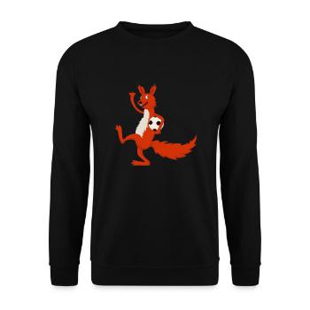 Eichhörnchen Fussball - Unisex Pullover - Schwarz - Vorne - Alina (178cm) & Michal (187cm)