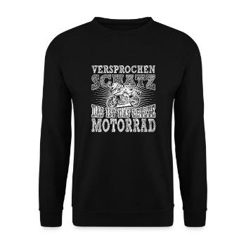 Motorrad - Unisex Pullover - Schwarz - Vorne - Alina (178cm) & Michal (187cm)