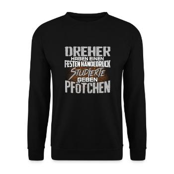 DREHER - fest - Unisex Pullover - Schwarz - Vorne - Alina (178cm) & Michal (187cm)