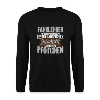 FAHRLEHRER - fest - Unisex Pullover - Schwarz - Vorne - Alina (178cm) & Michal (187cm)