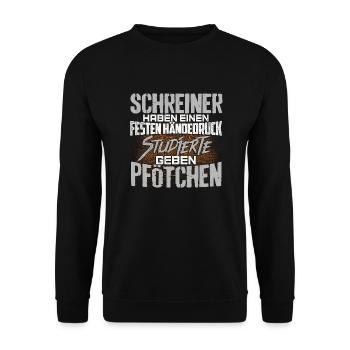 SCHREINER - fest - Unisex Pullover - Schwarz - Vorne - Alina (178cm) & Michal (187cm)