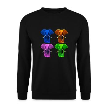 4 éléphants colorés - Sweat-shirt Unisexe - noir - Devant - Alina (178cm) & Michal (187cm)