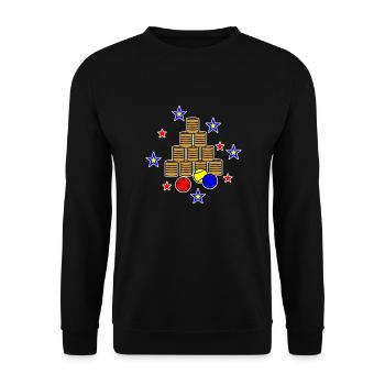 Can throwing litter on the booth of the fair Retro - Unisex Sweatshirt - black - Front - Alina (178cm) & Michal (187cm)