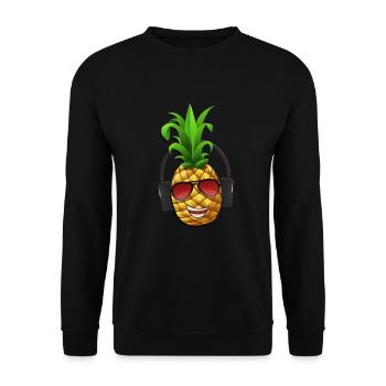 Ananas heureux - Sweat-shirt Unisexe - noir - Devant - Alina (178cm) & Michal (187cm)