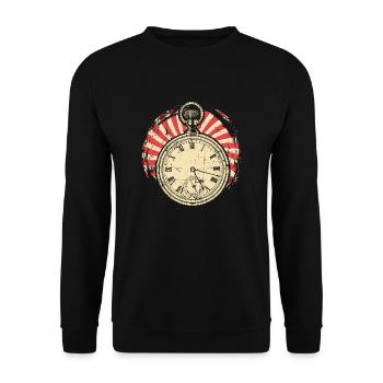 Uhrmacher Uhr - Unisex Pullover - Schwarz - Vorne - Alina (178cm) & Michal (187cm)