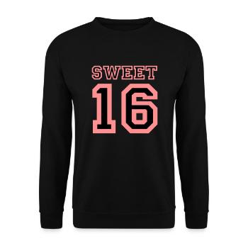 SWEET 16 - Unisex Pullover - Schwarz - Vorne - Alina (178cm) & Michal (187cm)