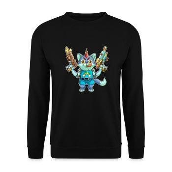 Killer Kitty - Unisex Pullover - Schwarz - Vorne - Alina (178cm) & Michal (187cm)