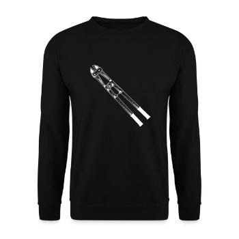 BOLZI weiß - Unisex Pullover - Schwarz - Vorne - Alina (178cm) & Michal (187cm)