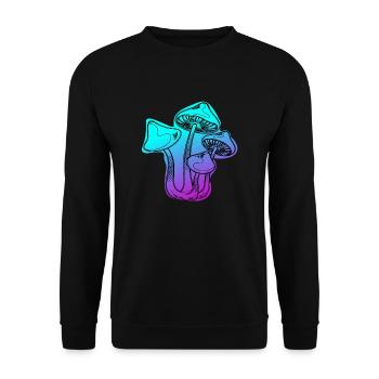 Magic Mushrooms Zauberpilze Psychedelika DMT Goa - Unisex Pullover - Schwarz - Vorne - Alina (178cm) & Michal (187cm)