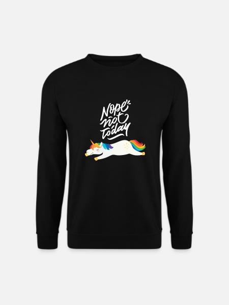 Nope Not Today - Lazy Chill Unicorn - Unisex Sweatshirt - black