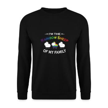 Je suis le mouton arc-en-ciel de ma famille LGBT GAY Queer - Sweat-shirt Unisexe - noir - Devant - Alina (178cm) & Michal (187cm)
