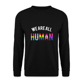 Nous sommes tous humains LGBT GAY QUEER TRANSGENDER FLAGGE - Sweat-shirt Unisexe - noir - Devant - Alina (178cm) & Michal (187cm)
