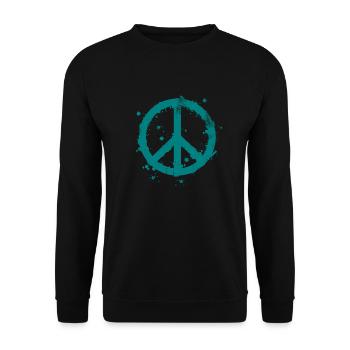 peace sign - Unisex Sweatshirt - black - Front - Alina (178cm) & Michal (187cm)