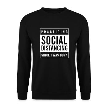 SOCIAL DISTANCING - Unisex Sweatshirt - black - Front - Alina (178cm) & Michal (187cm)