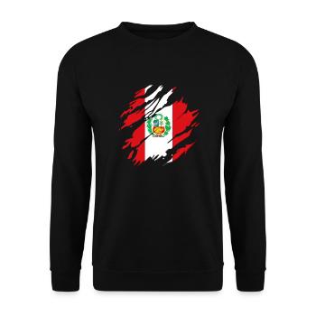 Drapeau Pérou Amérique du Sud Cusco drapeau péruvien - Sweat-shirt Unisexe - noir - Devant - Alina (178cm) & Michal (187cm)