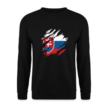 Slovakia flag scratches used look cut Slovak - Unisex Sweatshirt - black - Front - Alina (178cm) & Michal (187cm)