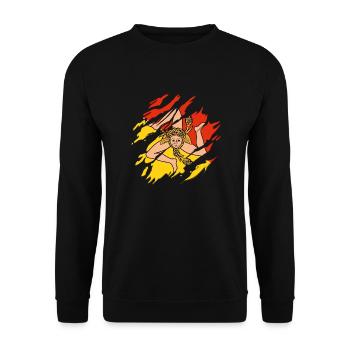 Sicile Drapeau Italie Palerme Trinacria fissures - Sweat-shirt Unisexe - noir - Devant - Alina (178cm) & Michal (187cm)