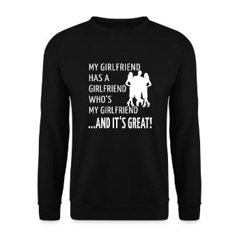 Throuple Threelationship Polyamory Love Triad - Unisex Sweatshirt - black - Front - Alina (178cm) & Michal (187cm)