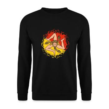 Sicile Drapeau Italie Palermo Trinacria Italia - Sweat-shirt Unisexe - noir - Devant - Alina (178cm) & Michal (187cm)