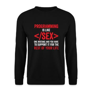 Debugging Programmierer Informatik Computer Nerd - Unisex Pullover - Schwarz - Vorne - Alina (178cm) & Michal (187cm)