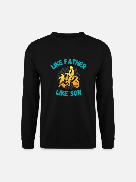 Motocross father son father mx motorcycle t-shirt - Unisex Sweatshirt - black