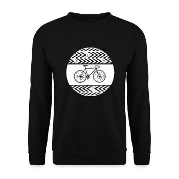 Fahrrad, rad,Kreis,retro, vintage,rennrad,weiss - Unisex Pullover - Schwarz - Vorne - Alina (178cm) & Michal (187cm)