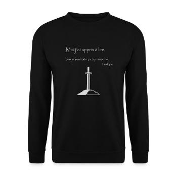 moi j ai appris a lire - Sweat-shirt Unisexe - noir - Devant - Alina (178cm) & Michal (187cm)