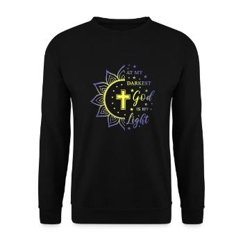 Christian God Faith Sun Religious Gift - Unisex Sweatshirt - black - Front - Alina (178cm) & Michal (187cm)