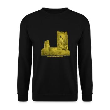 Drachenfels Burg Ruine Rhein Siebengebirge - Unisex Pullover - Schwarz - Vorne - Alina (178cm) & Michal (187cm)