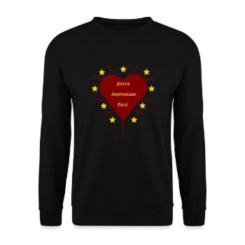 Joyeux Anniversaire Papa - Sweat-shirt Unisexe - noir - Devant - Alina (178cm) & Michal (187cm)
