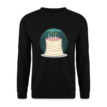 Cake Birthday Cake Cake - Unisex Sweatshirt - black - Front - Alina (178cm) & Michal (187cm)