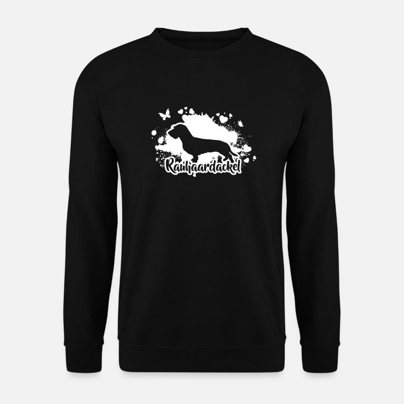RAUHAARDACKEL Hunde Hund Wilsigns Jagdhunde - Unisex Pullover - Schwarz