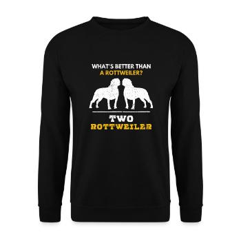 Rottweiler Rasse Hundeliebhaber Hundehalter - Unisex Pullover - Schwarz - Vorne - Alina (178cm) & Michal (187cm)