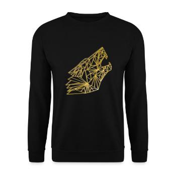 Wolf - Unisex Pullover - Schwarz - Vorne - Alina (178cm) & Michal (187cm)