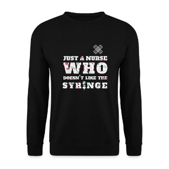 FUNNY JUST A NURSE WHO DOESEN'T LIKE THE SYRINGE - Sweat-shirt Unisexe - noir - Devant - Alina (178cm) & Michal (187cm)