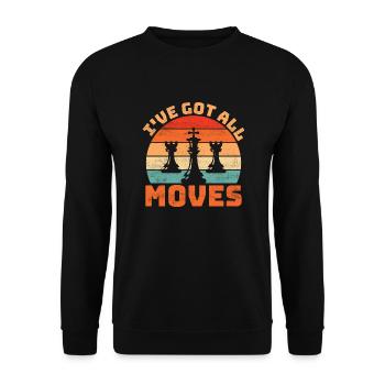 I've Got All The Moves Chess Player Chess Board - Unisex Pullover - Schwarz - Vorne - Alina (178cm) & Michal (187cm)