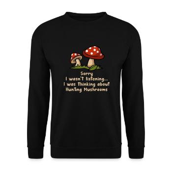 Mushroom Hunting Hobby Nature Vegetable - Unisex Sweatshirt - black - Front - Alina (178cm) & Michal (187cm)