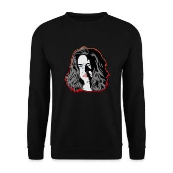 Une femme comme dans un film noir orange - Sweat-shirt Unisexe - noir - Devant - Alina (178cm) & Michal (187cm)