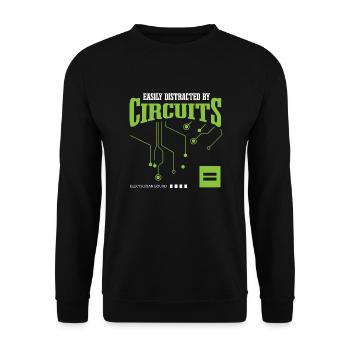 Distrait par les circuits Electrician Electric - Sweat-shirt Unisexe - noir - Devant - Alina (178cm) & Michal (187cm)