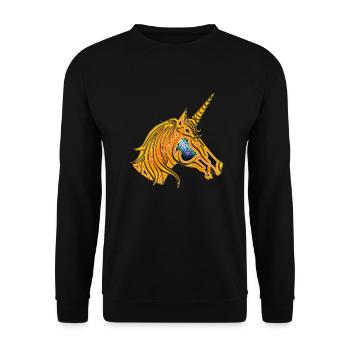 Unicorn No. 2 - Design B - Unisex Sweatshirt - black - Front - Alina (178cm) & Michal (187cm)