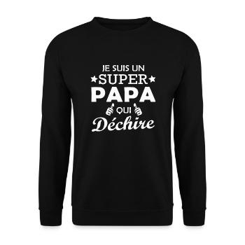 Je suis un super papa qui déchire - Sweat-shirt Unisexe - noir - Devant - Alina (178cm) & Michal (187cm)