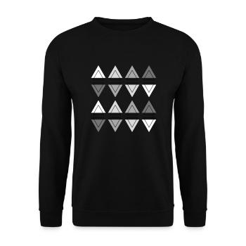Modern Abstract Geometry Two-row triangles - Unisex Sweatshirt - black - Front - Alina (178cm) & Michal (187cm)