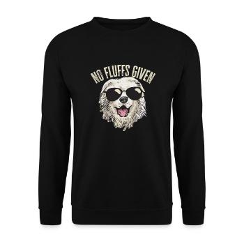 Large Pyrenean Dog No lint given Pyrenees - Unisex Sweatshirt - black - Front - Alina (178cm) & Michal (187cm)