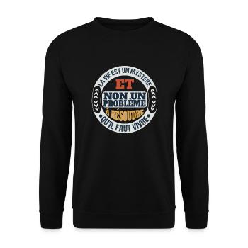 la vie est un mystère - Sweat-shirt Unisexe - noir - Devant - Alina (178cm) & Michal (187cm)