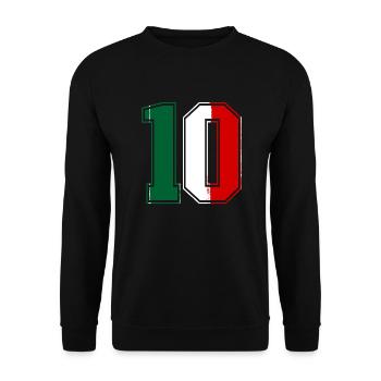 10 Italien Flagge - Unisex Pullover - Schwarz - Vorne - Alina (178cm) & Michal (187cm)