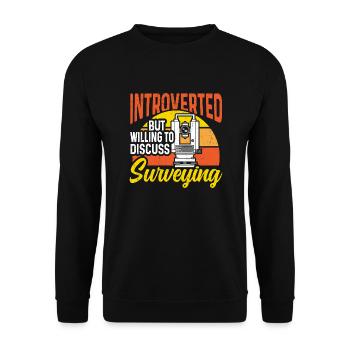Landvermessung Kartograph Landvermesser - Unisex Pullover - Schwarz - Vorne - Alina (178cm) & Michal (187cm)